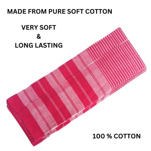 Hitech Sales Men's and Women's Soft Cotton Bengali Traditional Checkered Gamcha for Pooja and Religious Purpose, Bath (Red and White, Set of 2, 76 x 35 inch)