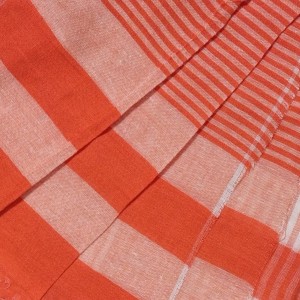Vibrant Orange Colour Gamcha | Soft, Absorbent Cotton Towel for Bath, Travel, and Everyday Use (2)