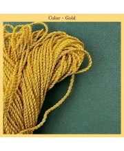HiTechMart 1MM Thick Metallic Zari Threads for Jewellery Making, Bracelet Making, Zari Thread for Aari Work, Embroidery Work, Dori/Rope/Dhaga (Yellow Gold Color)