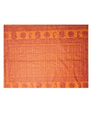 HiTechMart Namabali with Hare Krishna Print – Saffron Color Cotton Angavastram - Ram Naam Hindu Religious Cloth for Puja, Meditation & Spiritual Rituals - 58 x 34 inch