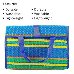 Hitech Sales Multipurpose Foldable Plastic Mat (Chatai) Stain Resistant, Ideal for Picnics, Beaches, Outings, and Camping (3x6 Feet Rectangular Travel Mat