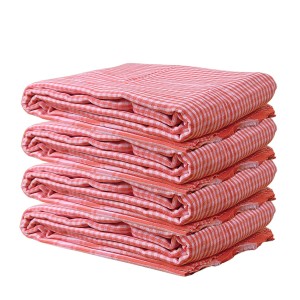 Vibrant Orange Colour Gamcha | Soft, Absorbent Cotton Towel for Bath, Travel, and Everyday Use (4)