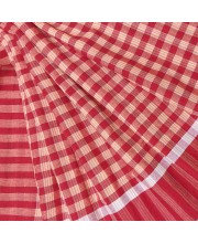 Hitech Sales Traditional Cotton Gamcha Towel Set of 2 – Handloom Checkered Bath Towels | Soft, Lightweight, Quick-Dry | Multipurpose Use for Bathing, Travel | Red & Green(33x75inch)