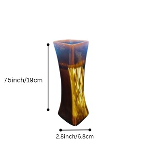 Decorative Handcrafted Glass Flower Vase for Home & Office Décor | Modern Tall Tabletop Vase for Living Room, Bedroom & Gift (Brownish)