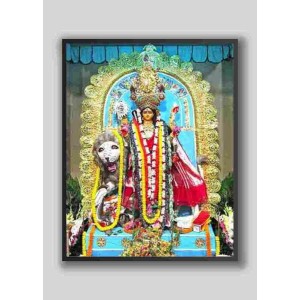 HI Tech Sales MA JAGADHATRI Photo Frame wood laminated Photo Frame Idol for Pooja, wall hanging/gift/temple/puja room/home decor