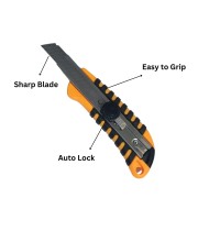 Hitech Sales Auto-Lock Steel Snap Off Cutter Knife Bi-Material Soft Handle Blade Storage Tray Tools for Professionals Hitech Sales Auto-Lock Steel Snap Off Cutter Knife Bi-Material Soft Handle Blade Storage Tray Tools for Professionals