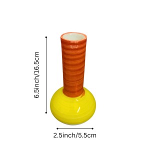 Ceramic Decorative Flower Vase for Living Room, Bedroom & Dining Table | Modern Glossy Finish Vase for Home Decor & Gifting (Multicolor)