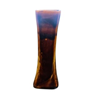 Decorative Handcrafted Glass Flower Vase for Home & Office Décor | Modern Tall Tabletop Vase for Living Room, Bedroom & Gift (Brownish)