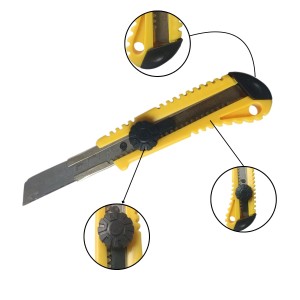 HitechSales 18mm Utility Knife Cutter, Heavy-Duty Retractable Box Cutter for Office, Home, Arts & Crafts, Compact Design with Extended Use (Pack of 2, Color May Vary)