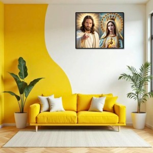 Esus Christ - Blessed Virgin Mary Laminated Photo - 9x11 Inches, Divine Blessings For Home & Office And Temple Decoration (F16430) Esus Christ - Blessed Virgin Mary Laminated Photo - 9x11 Inches, Divine Blessings For Home & Office And Temple Decoration (F16430)