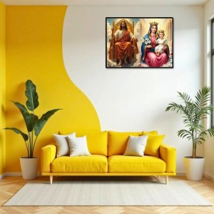 Jesus Christ - Our Lady Of Velankanni Laminated Photo - 11x13 Inches, Divine Blessings For Home & Office And Temple Decoration (F16371)