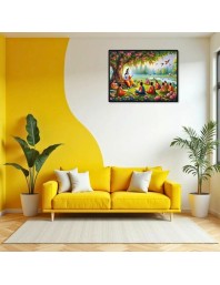 Lord Krishna Laminated Photo - 7x9 Inches, Divine Blessings For Home & Office And Temple Decoration (F16065)