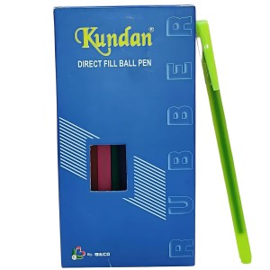 HiTechMart Kundan Df Pen Throw Scented Blue Ink | Ball Pen Box | Slim & Multi Color Body Pens Easy to hold | Pack of 1, P-20 | Smooth Writing use for Study, Office Work