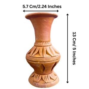 Terracotta Flower Vase 5 x 2 Inches – Handcrafted Mini Vase for Home Decor, Tabletop Centerpiece, Rustic Terracotta Pot for Indoor & Outdoor Use