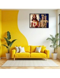 Jesus Lady Of Velankanni Laminated Photo - 11x13 Inches, Divine Blessings For Home & Office And Temple Decoration (F16197)