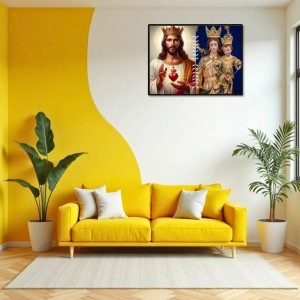 Jesus Lady Of Velankanni Laminated Photo - 11x13 Inches, Divine Blessings For Home & Office And Temple Decoration (F16197)