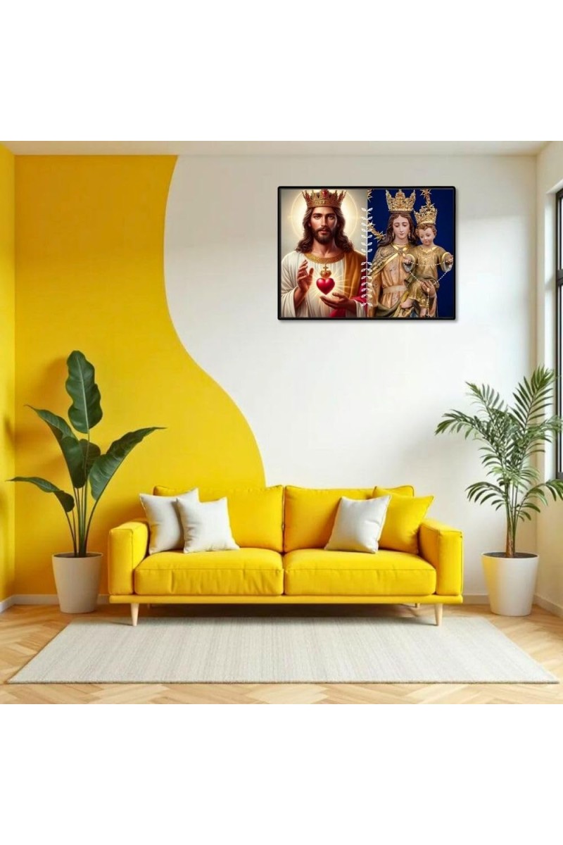 Jesus Lady Of Velankanni Laminated Photo - 11x13 Inches, Divine Blessings For Home & Office And Temple Decoration (F16197)