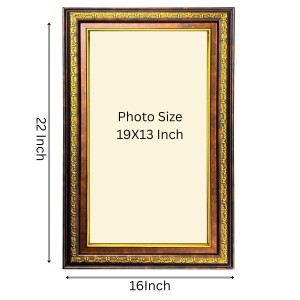 Ma Kali Matha Digital Golden Balck Color Photo Frame | Hindu Religious Wall Decor | 16x22 Inches - Inspirational Wall Art For Office, Home Decor - Ideal Spiritual Gift (F16890)