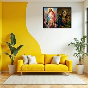 Jesus Christ - Our Lady Of Perpetual Help Laminated Photo - 5x7 Inches, Divine Blessings For Home & Office And Temple Decoration (F16366)