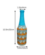 Handcrafted Ceramic Vase with Floral Pattern – Decorative Flower Vase for Living Room & Tabletop Décor (only Pot)