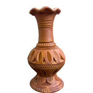 Handcrafted Terracotta Flower Vase – Traditional Earthen Decorative Pot for Home & Office Décor (7 x 3 Inches)