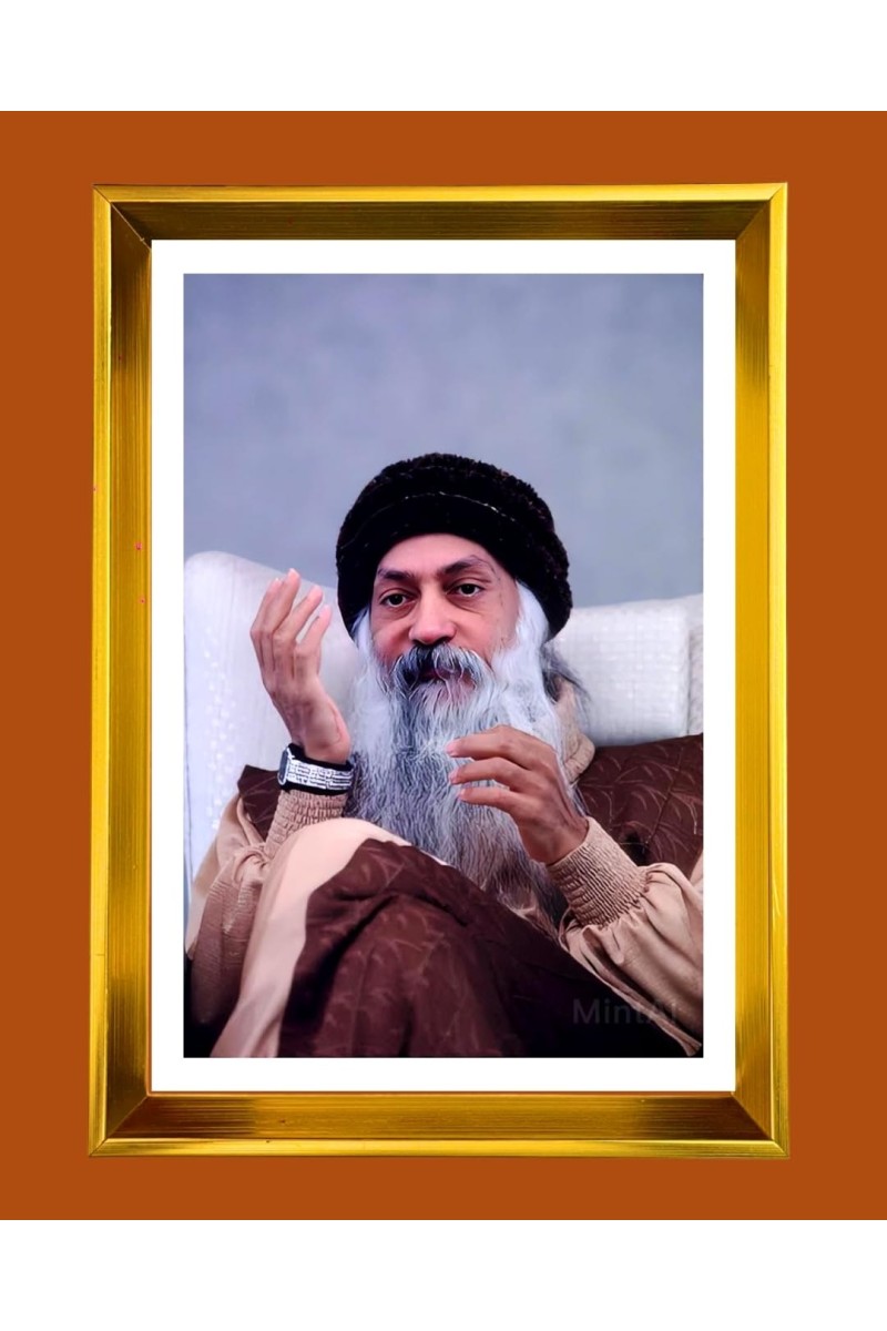 Osho Golden Photo Frame - 14x18 Inches | Elegant Wooden Frame For Home, Office & Temple Decoration | Spiritual Wall & Table Decor And Gift Item (F9678)