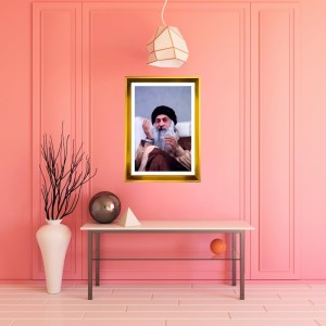 Osho Golden Photo Frame - 14x18 Inches | Elegant Wooden Frame For Home, Office & Temple Decoration | Spiritual Wall & Table Decor And Gift Item (F9678)
