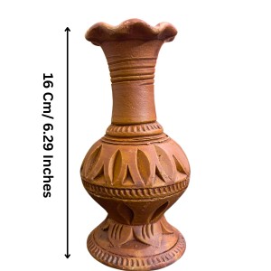 Handcrafted Terracotta Flower Vase – Traditional Earthen Decorative Pot for Home & Office Décor (7 x 3 Inches)
