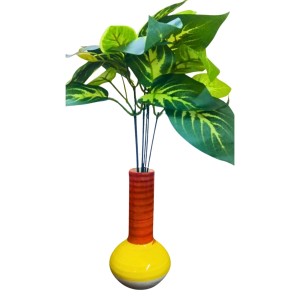 Ceramic Decorative Flower Vase for Living Room, Bedroom & Dining Table | Modern Glossy Finish Vase for Home Decor & Gifting (Multicolor)