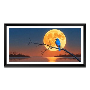 Nature Landscape Floating Frame Scenery Digital Print - (I5773) - 18x36 inch Modern Nature Wall Art for Living Room, Bedroom, Office, Hotels, Drawing Room