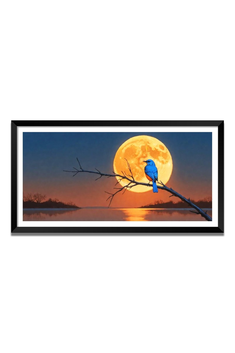 Nature Landscape Floating Frame Scenery Digital Print - (I5773) - 18x36 inch Modern Nature Wall Art for Living Room, Bedroom, Office, Hotels, Drawing Room