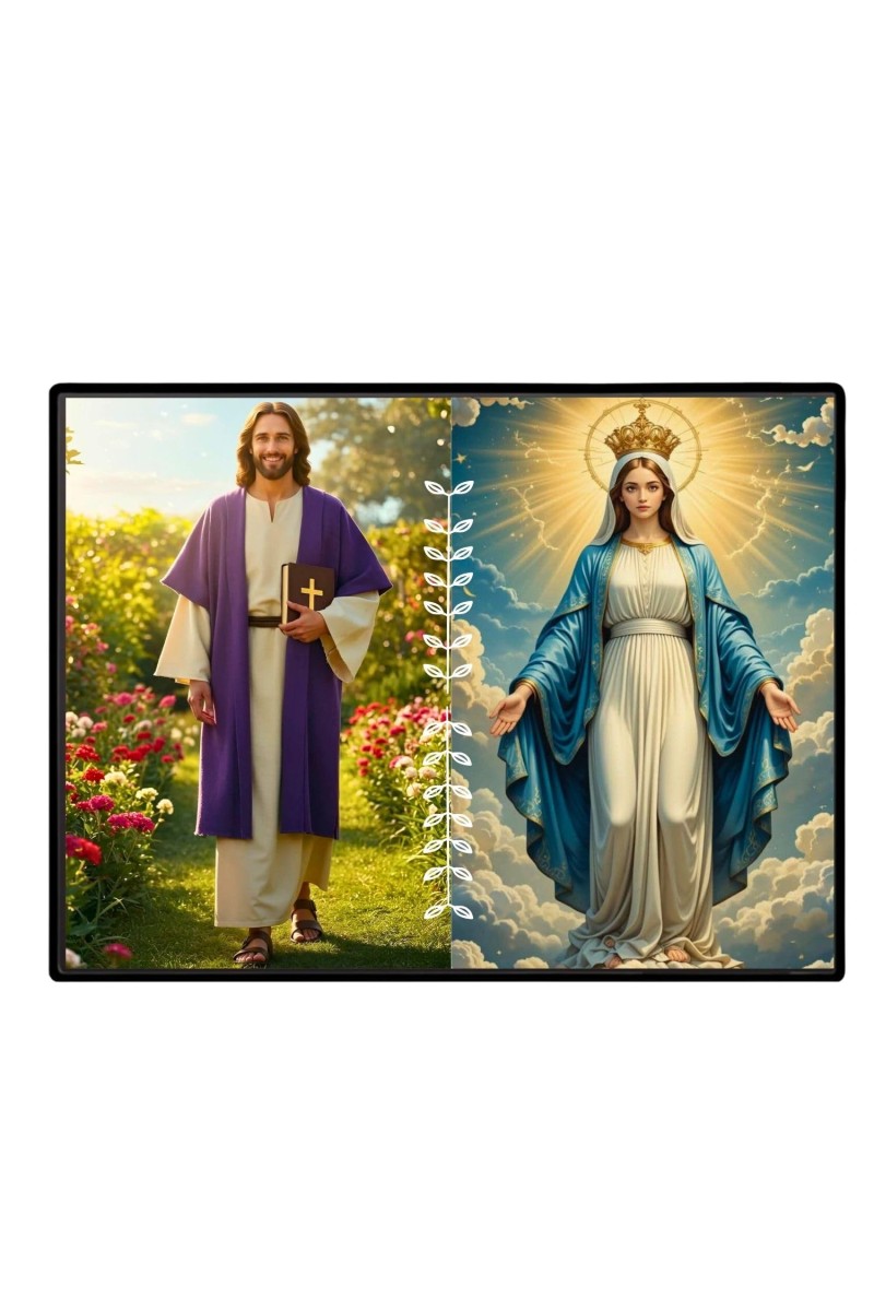 Jesus Mother Virgin Mary Laminated Photo - 7x9 Inches, Divine Blessings For Home & Office And Temple Decoration (F16237)
