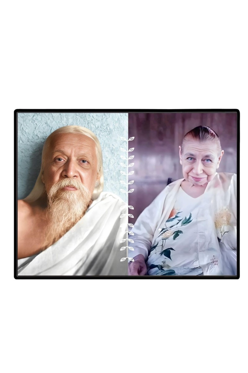 Sri Aurobindo & The Mother Laminated Photo - 5x7 Inches, Divine Blessings For Home & Office And Temple Decoration (F16148)