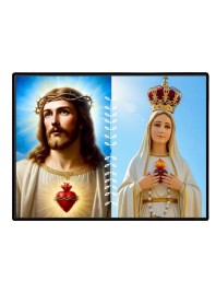 Jesus Virgin Mary Laminated Photo - 7x9 Inches, Divine Blessings For Home & Office And Temple Decoration (F16225)