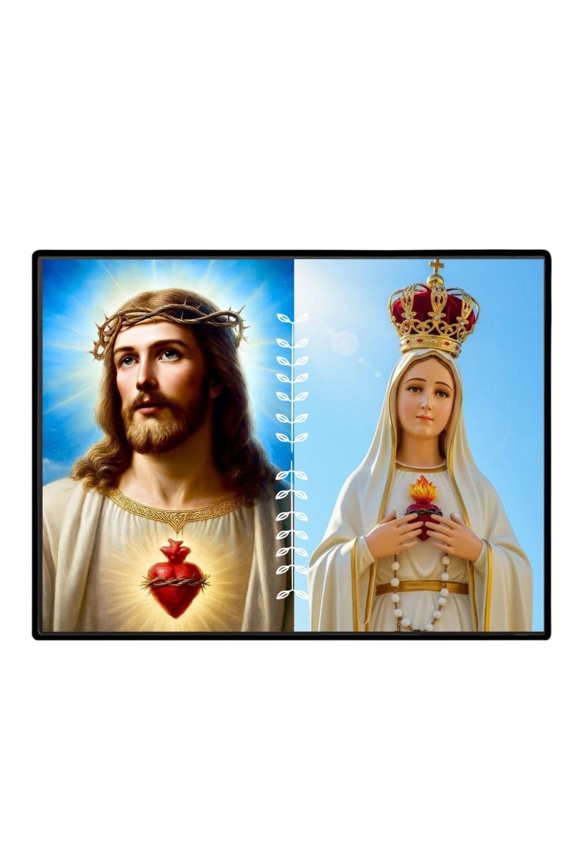 Jesus Virgin Mary Laminated Photo - 7x9 Inches, Divine Blessings For Home & Office And Temple Decoration (F16225)