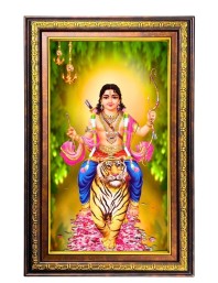 Lord Murugan Digital Golden Balck Color Photo Frame | Hindu Religious Wall Decor | 10x16 Inches - Inspirational Wall Art For Office, Home Decor - Ideal Spiritual Gift (F16727)