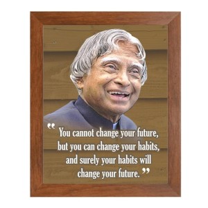 A P J Abdul Kalam & Famous Quote Brown Frame, 10x14InchesInspirational Wall Art for Office, Home DecorIdeal Spiritual Gift