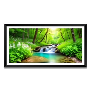 Nature Landscape Floating Frame Scenery Digital Print - (I5690) - 24x36 inch Modern Nature Wall Art for Living Room, Bedroom, Office, Hotels, Drawing Room