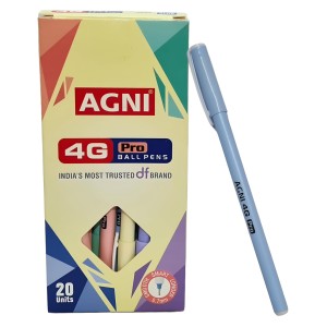 HiTechMart AGNI 4G Pro | Pack of 20 Units | Blue Direct-Fill Pens | 0.7 mm Tip size | Ideal for Students and Professionals | Suitable for School and Office Writing