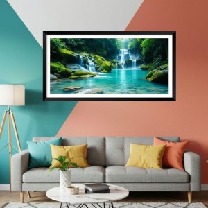 Nature Landscape Floating Frame Scenery Digital Print - (I5806) - 24x36 inch Modern Nature Wall Art for Living Room, Bedroom, Office, Hotels, Drawing Room