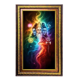 Bramha Vishnu Shiva Digital Golden Balck Color Photo Frame | Hindu Religious Wall Decor | 10x16 Inches - Inspirational Wall Art For Office, Home Decor - Ideal Spiritual Gift (F16499) Bramha Vishnu Shiva Digital Golden Balck Color Photo Frame | Hindu Religious Wall Decor | 10x16 Inches - Inspirational Wall Art For Office, Home Decor - Ideal Spiritual Gift (F16499)