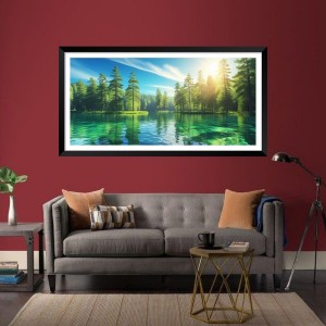 Nature Landscape Floating Frame Scenery Digital Print - (I5721) - 18x36 inch Modern Nature Wall Art for Living Room, Bedroom, Office, Hotels, Drawing Room Nature Landscape Floating Frame Scenery Digital Print - (I5721) - 18x36 inch Modern Nature Wall Art for Living Room, Bedroom, Office, Hotels, Drawing Room