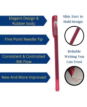 Kundan Df Pen | Ball Pen Box Pack | Slim & Red Color Body Pens Easy to hold | Pack of 1, P-20, INK Colour - Red | Smooth Writing use for Study, Office Work Kundan Df Pen | Ball Pen Box Pack | Slim & Red Color Body Pens Easy to hold | Pack of 1, P-20, INK Colour - Red | Smooth Writing use for Study, Office Work