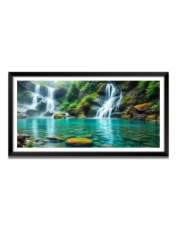 Nature Landscape Floating Frame Scenery Digital Print - (I5577) - 24x48 inch Modern Nature Wall Art for Living Room, Bedroom, Office, Hotels, Drawing Room
