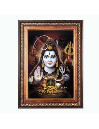 Sri Lord Shiva Color Photo 16x20 Inch - Vibrant Religious Wall Art for Home or Office Decor.
