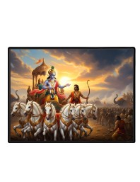 Lord Krishna Laminated Photo - 13x15 Inches, Divine Blessings For Home & Office And Temple Decoration (F16068)