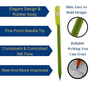 HiTechMart Kundan Df Pen Throw Scented Blue Ink | Ball Pen Box Pack | Slim & Multi Color Body Pens Easy to hold | Pack of 1, P-20 | Smooth Writing use for Study, Office Work