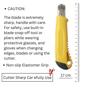 HitechSales 18mm Utility Knife Cutter, Heavy-Duty Retractable Box Cutter for Office, Home, Arts & Crafts, Compact Design with Extended Use (Pack of 2, Color May Vary)