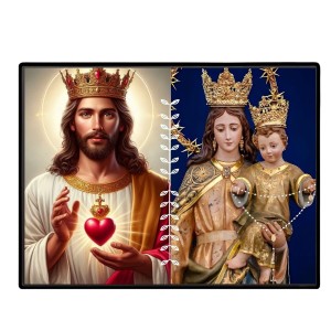 Jesus Lady Of Velankanni Laminated Photo - 11x13 Inches, Divine Blessings For Home & Office And Temple Decoration (F16197)