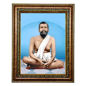 HiTech Sales Sri Sri Ramakrishna Paramahamsadeb Painting for Living Room, Home Decor, Bedroom, Office with PVC Frame & Front Face - Glass (10 x 8 in)